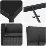 Garden Dining Set with Cushion 9 pcs Black Poly Rattan - Extra Image
