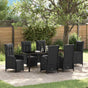 Garden Dining Set 7 pcs Black Poly Rattan