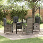 Garden Dining Set 5 pcs Grey Poly Rattan