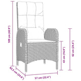 Garden Dining Set with Cushion 5 pcs Grey Poly Rattan - Extra Image