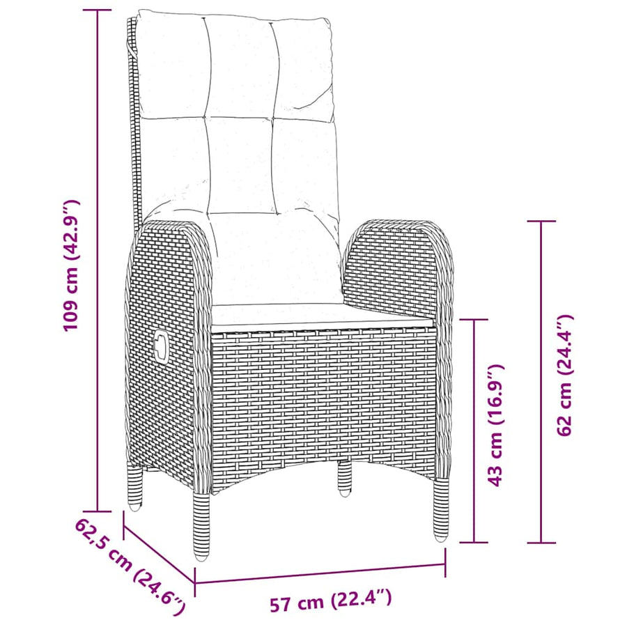 Garden Dining Set 5 pcs Grey Poly Rattan