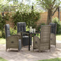 Garden Dining Set 5 pcs Grey Poly Rattan