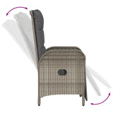 Garden Dining Set with Cushion 7 pcs Grey Poly Rattan - Extra Image