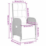Garden Dining Set with Cushion 7 pcs Grey Poly Rattan