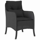 Garden Dining Set with Cushion 7 pcs Black Poly Rattan - Rear View