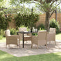 Garden Dining Set 5 pcs Beige Poly Rattan