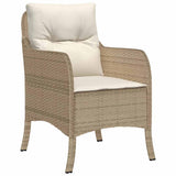 Garden Dining Set with Cushion 5 pcs Beige Poly Rattan