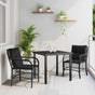 Garden Dining Set 3 pcs Black Poly Rattan