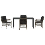 Garden Dining Set with Cushion 5 pcs Grey Poly Rattan - Close-Up Angle