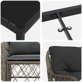 Garden Dining Set with Cushion 7 pcs Grey Poly Rattan - Extra Image
