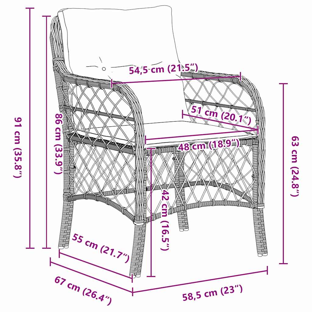Garden Dining Set with Cushion 7 pcs Grey Poly Rattan