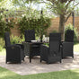 Garden Dining Set 5 pcs Black Poly Rattan