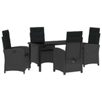 Garden Dining Set 5 pcs Black Poly Rattan