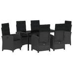 Garden Dining Set 7 pcs Black Poly Rattan
