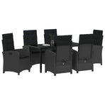 Garden Dining Set 7 pcs Black Poly Rattan