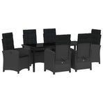 Garden Dining Set 7 pcs Black Poly Rattan