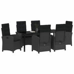 Garden Dining Set 7 pcs Black Poly Rattan