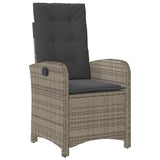 Garden Dining Set with Cushion 3 pcs Grey Poly Rattan - Top-Down View