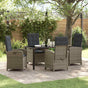 Garden Dining Set 5 pcs Grey Poly Rattan