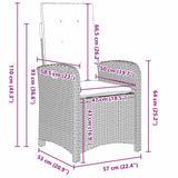 Garden Dining Set with Cushion 7 pcs Grey Poly Rattan - Extra Image