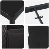Garden Dining Set with Cushion 7 pcs Black Poly Rattan