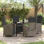 Garden Dining Set 5 pcs Grey Poly Rattan