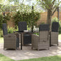 Garden Dining Set 5 pcs Grey Poly Rattan