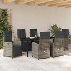 Garden Dining Set 7 pcs Grey Poly Rattan