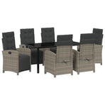 Garden Dining Set 7 pcs Grey Poly Rattan