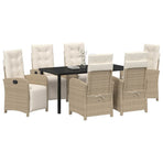 Garden Dining Set 7 pcs Beige Poly Rattan