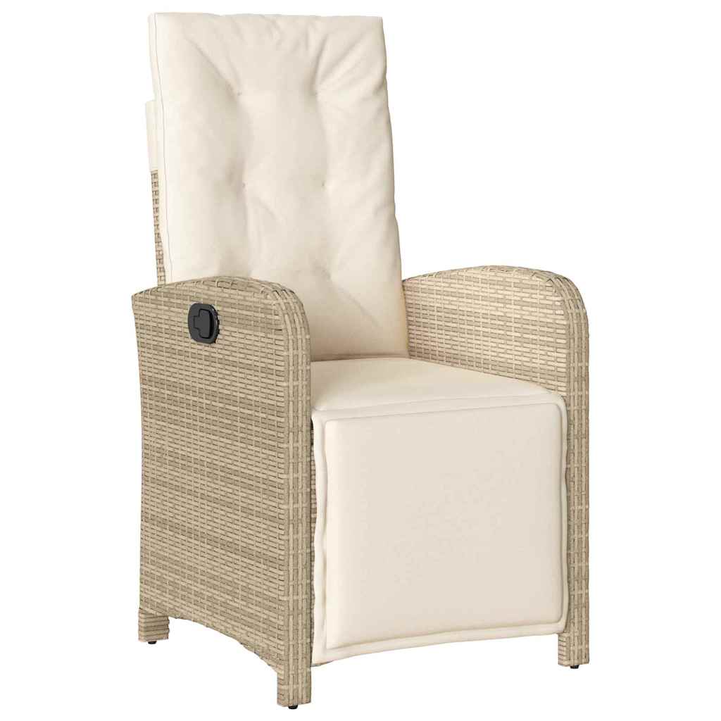 Garden Dining Set with Cushion 7 pcs Beige Poly Rattan