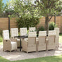 Garden Dining Set 9 pcs Beige Poly Rattan