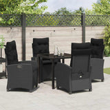 Garden Dining Set with Cushion 5 pcs Black Poly Rattan - Top-Down View