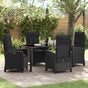 Garden Dining Set 5 pcs Black Poly Rattan