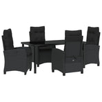 Garden Dining Set 5 pcs Black Poly Rattan