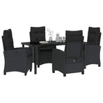Garden Dining Set 5 pcs Black Poly Rattan