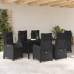 Garden Dining Set 7 pcs Black Poly Rattan