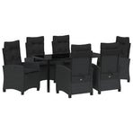 Garden Dining Set 7 pcs Black Poly Rattan