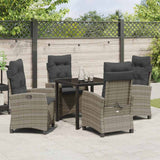 Garden Dining Set with Cushion 5 pcs Grey Poly Rattan - Top-Down View