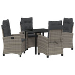 Garden Dining Set 5 pcs Grey Poly Rattan
