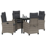 Garden Dining Set 5 pcs Grey Poly Rattan