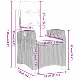 Garden Dining Set with Cushion 5 pcs Grey Poly Rattan - Extra Image