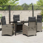 Garden Dining Set 5 pcs Grey Poly Rattan