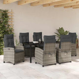 Garden Dining Set with Cushion 7 pcs Grey Poly Rattan - Top-Down View