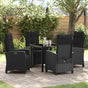 Garden Dining Set 5 pcs Black Poly Rattan