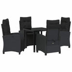 Garden Dining Set 5 pcs Black Poly Rattan