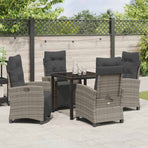 Garden Dining Set 5 pcs Grey Poly Rattan