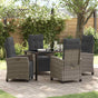 Garden Dining Set 5 pcs Grey Poly Rattan