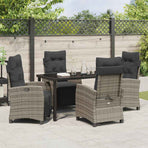 Garden Dining Set 5 pcs Grey Poly Rattan