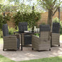 Garden Dining Set 5 pcs Grey Poly Rattan